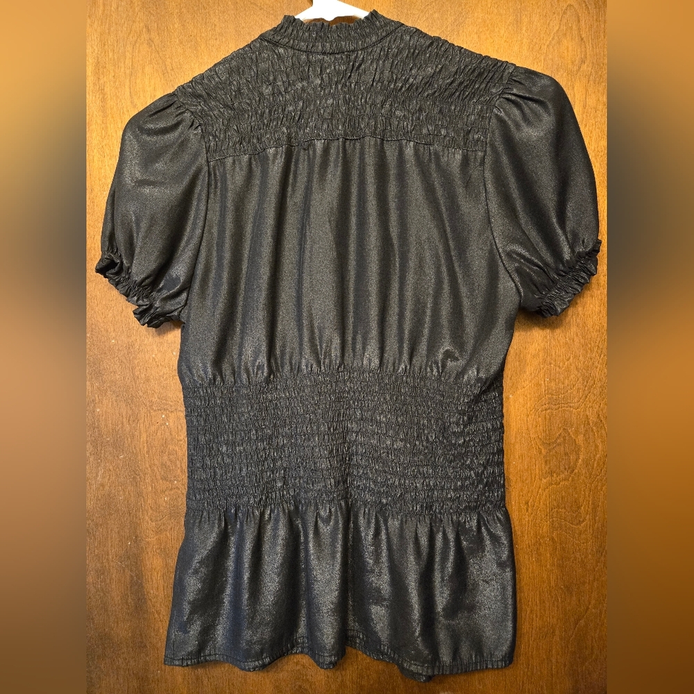 Contempo Open Chest Ruffled Blouse, S - Picture 3 of 4